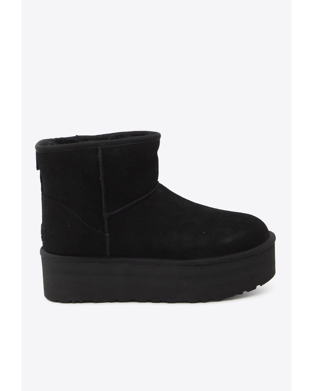 Ugg Black Classic Mini Platform Suede Boots