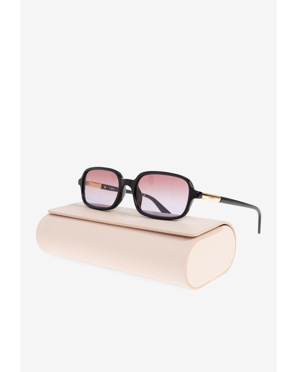 Chloé Pink Judy Rectangular Sunglasses