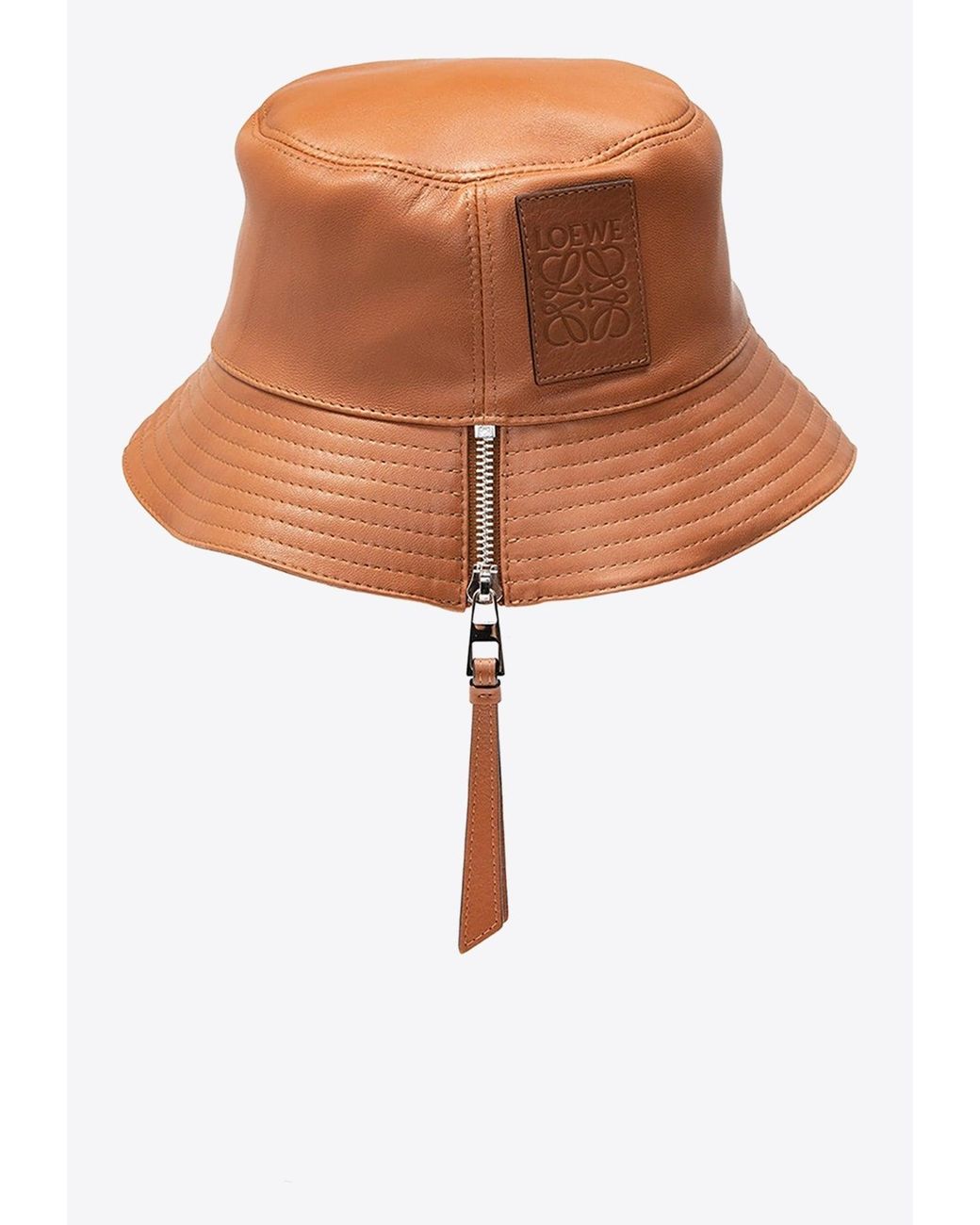 Loewe Fisherman Logo-patch Bucket Hat With Zip Detail in Brown | Lyst