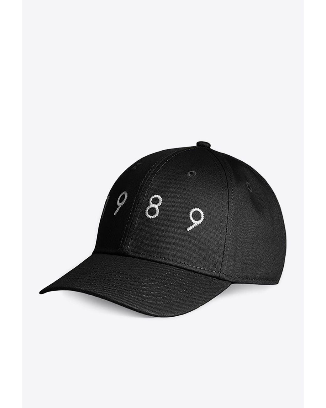 1989 STUDIO Black Embroidered 1989 Baseball Cap for men