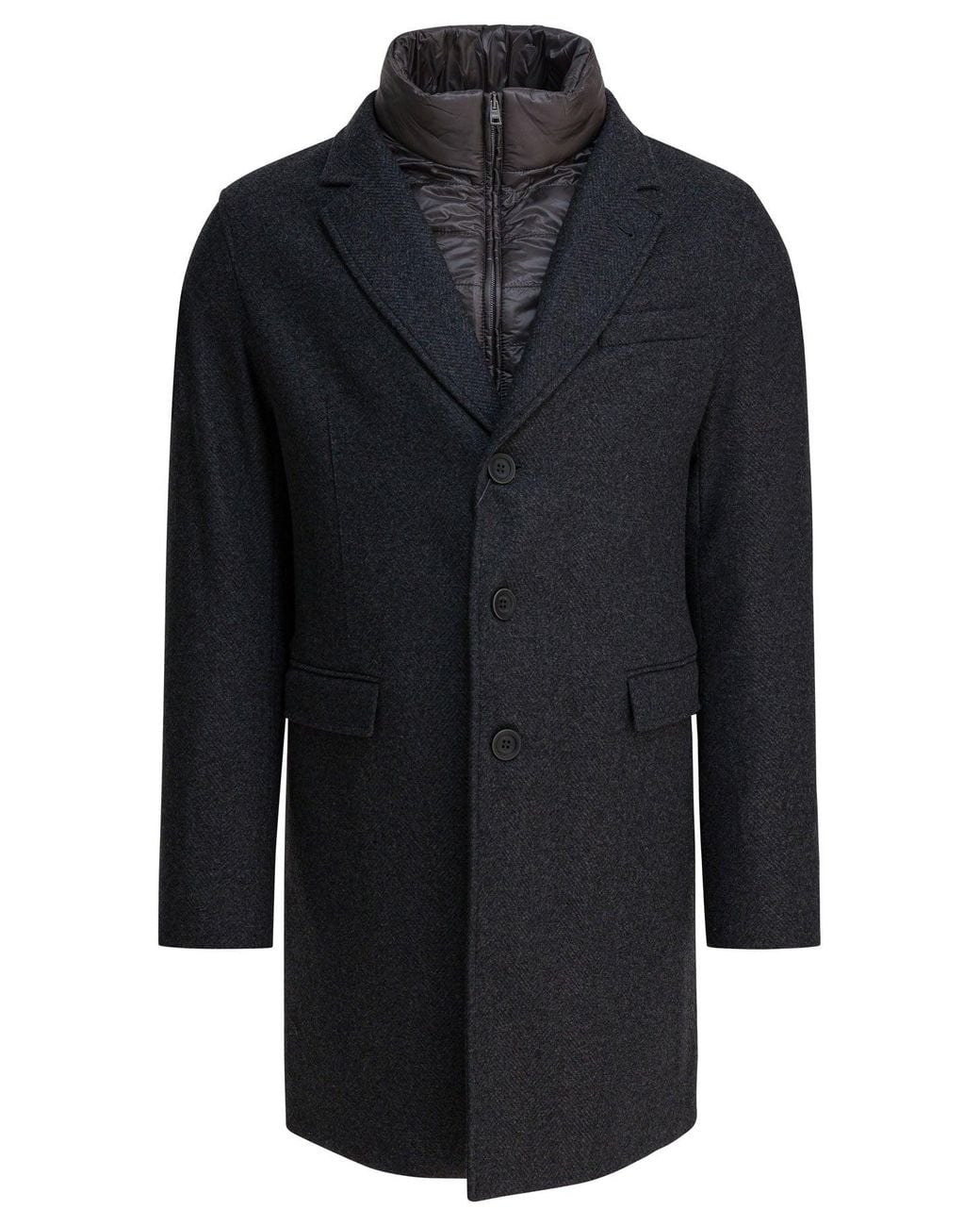 Herno Blue Wool Coat With Vest Jackets And Coats for men