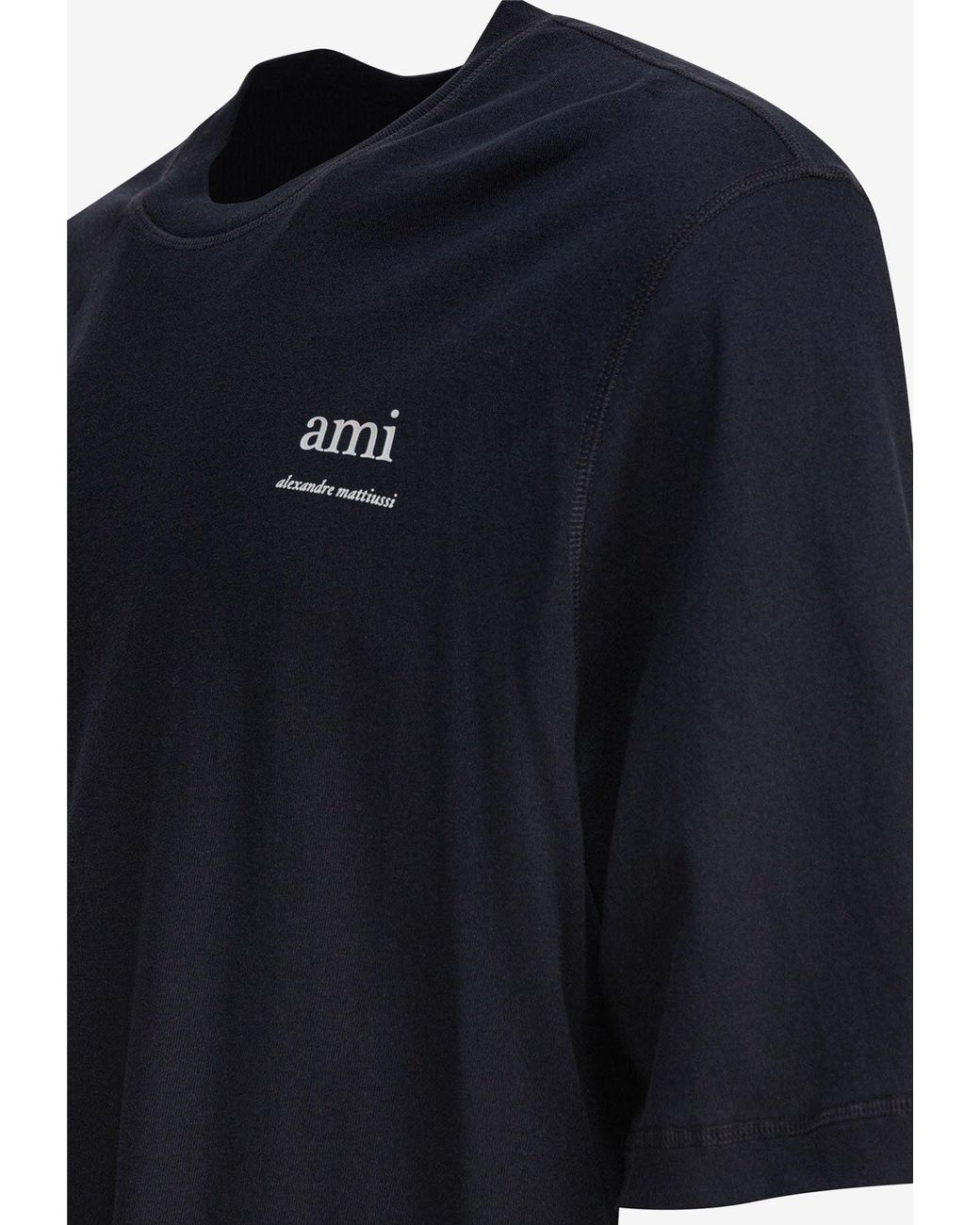 Ami Paris Alexandre Mattiussi Logo Jersey T-Shirt in Blue | Lyst