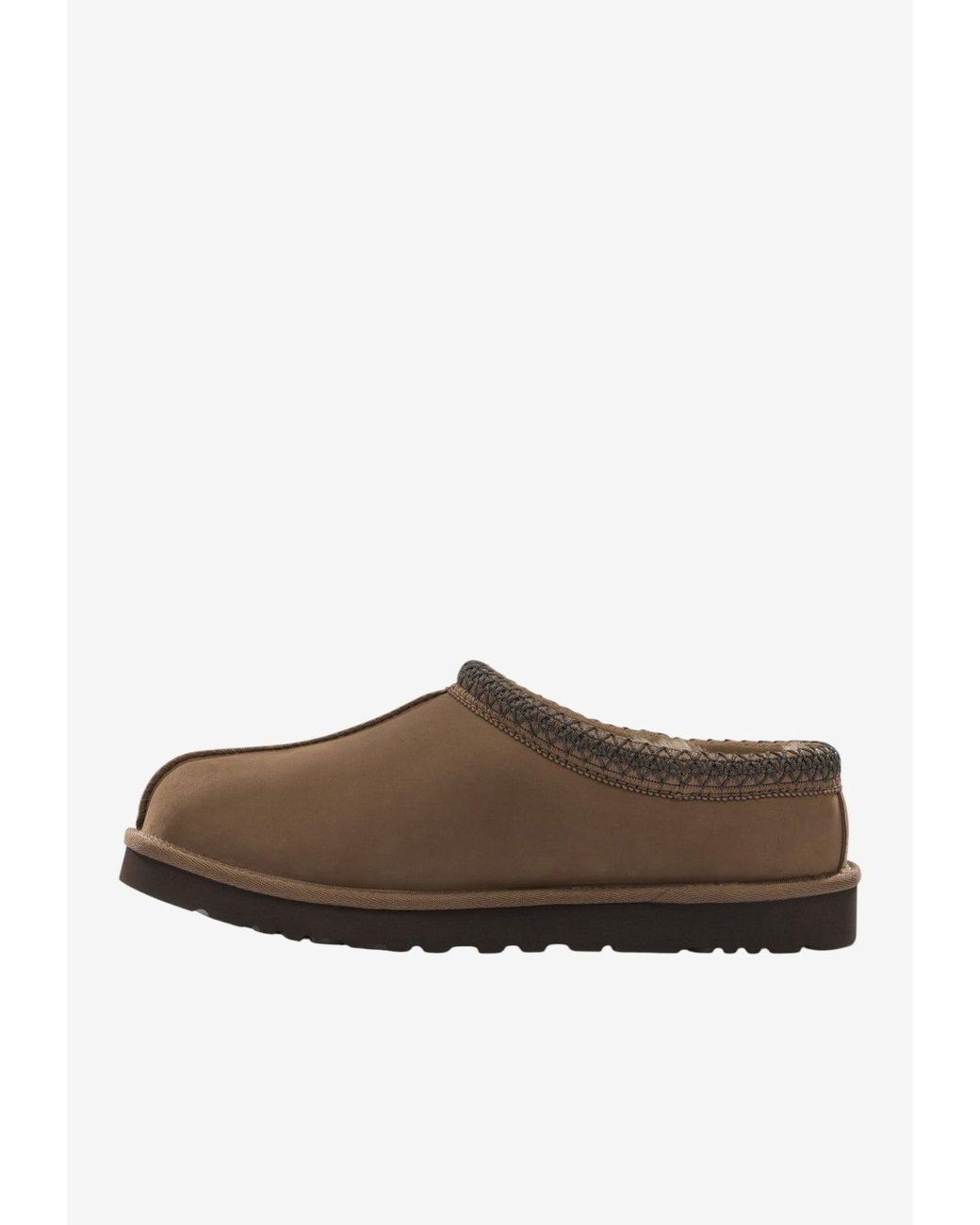 Ugg Brown Suede Slippers With Signature-Stitching for men