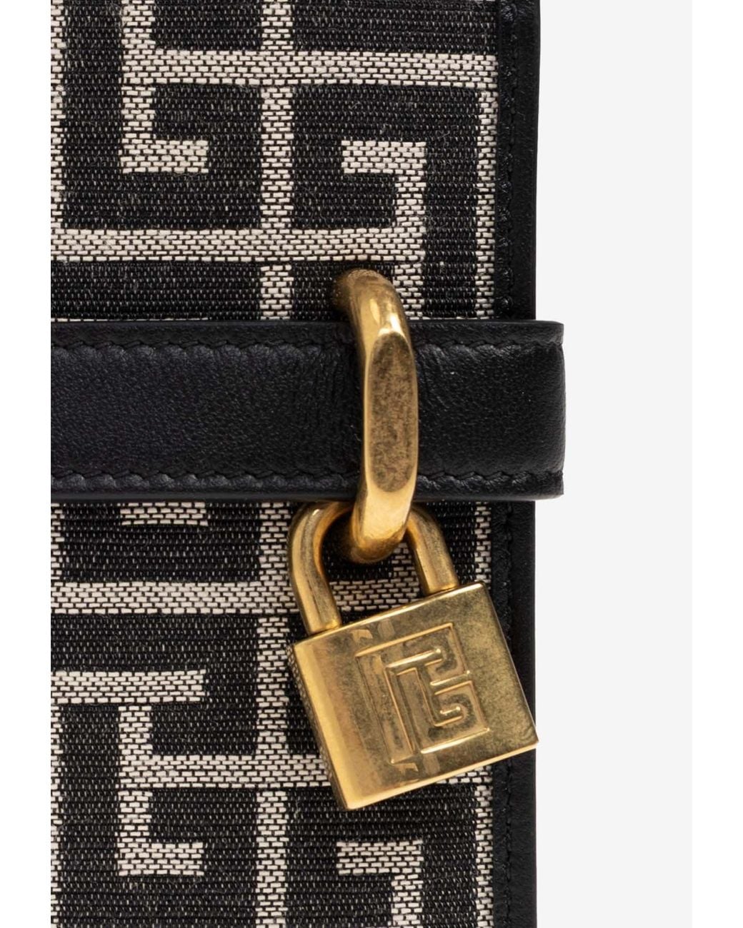 Balmain White Monogram Padlock Wallet