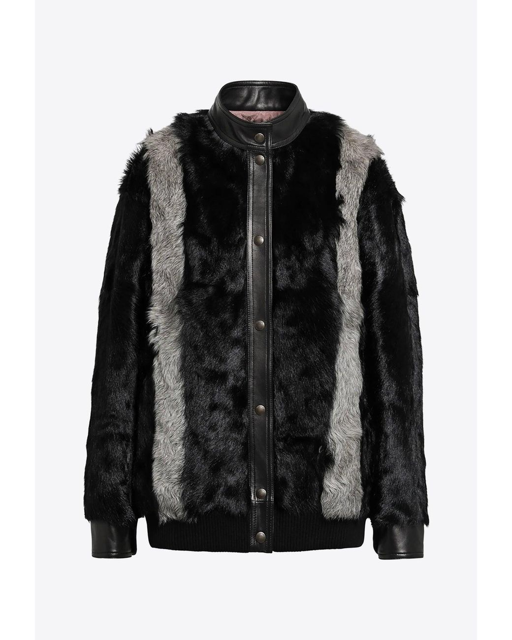 Valentino Black Shearling Leather Jacket
