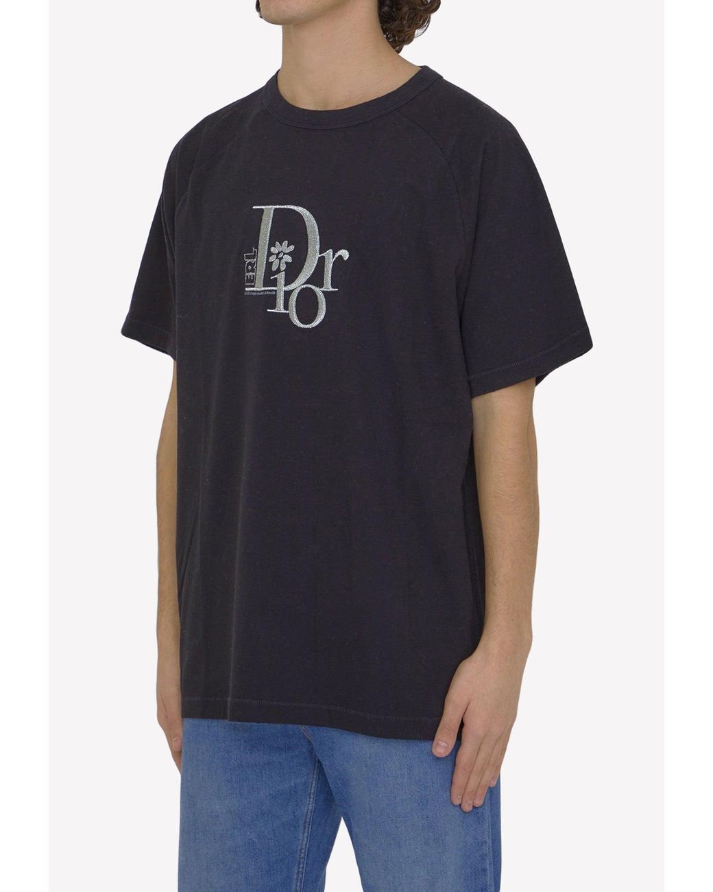 Dior X Erl Heathered Logo T-shirt in Black for Men | Lyst