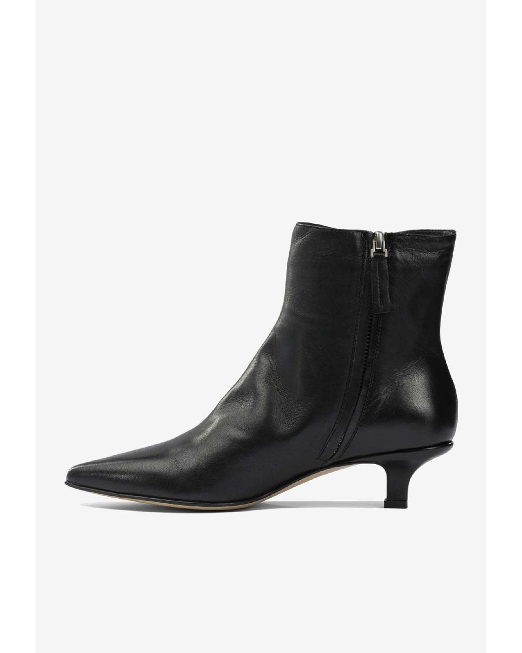 Pomme D'or Black Elodie Leather Ankle Boots
