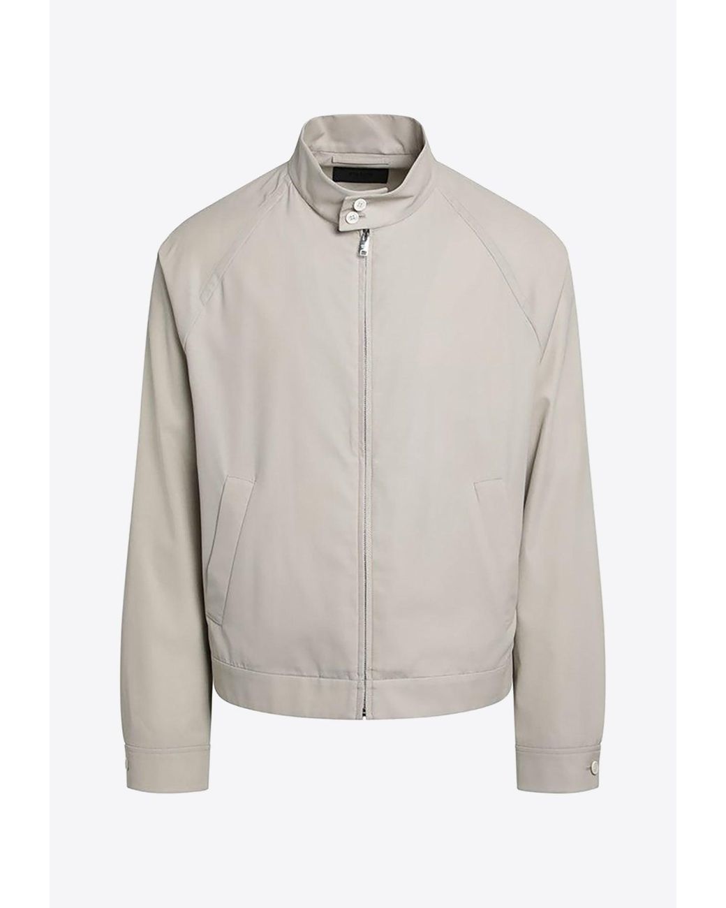 Prada White High-Neck Zip-Up Jacket for men