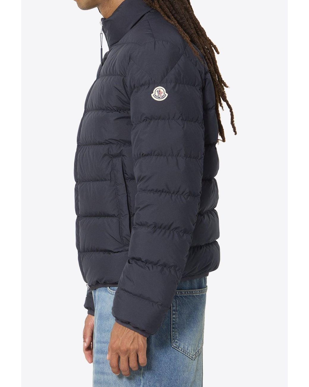 Moncler Blue Baudinet Short Down Jacket for men