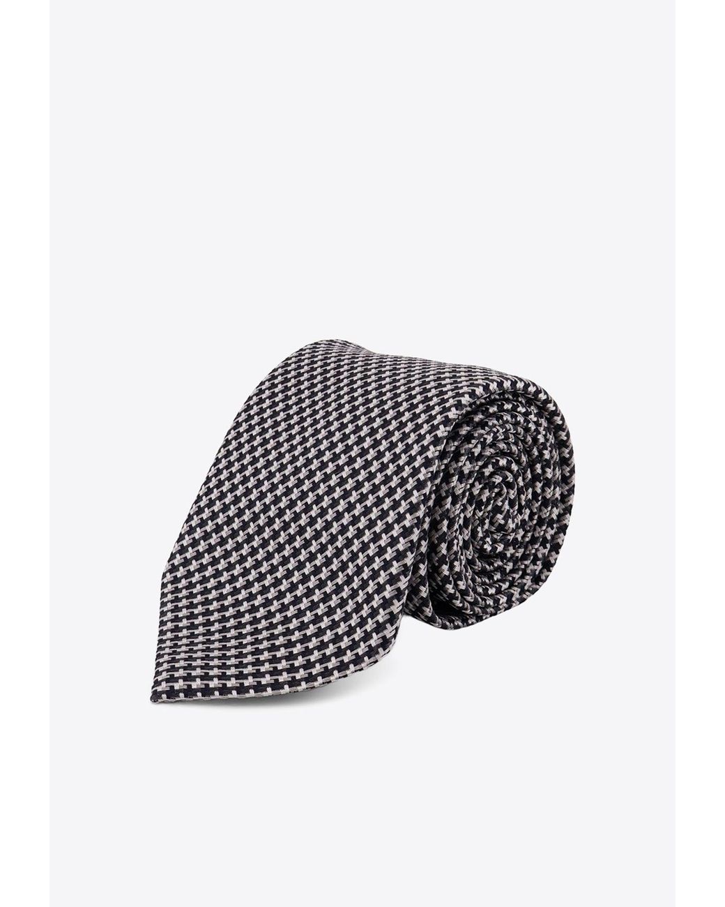 Tom Ford White Silk Patterned Tie for men