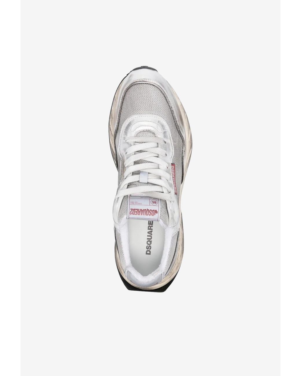DSquared² White Sprinter Leather And Mesh Sneakers for men