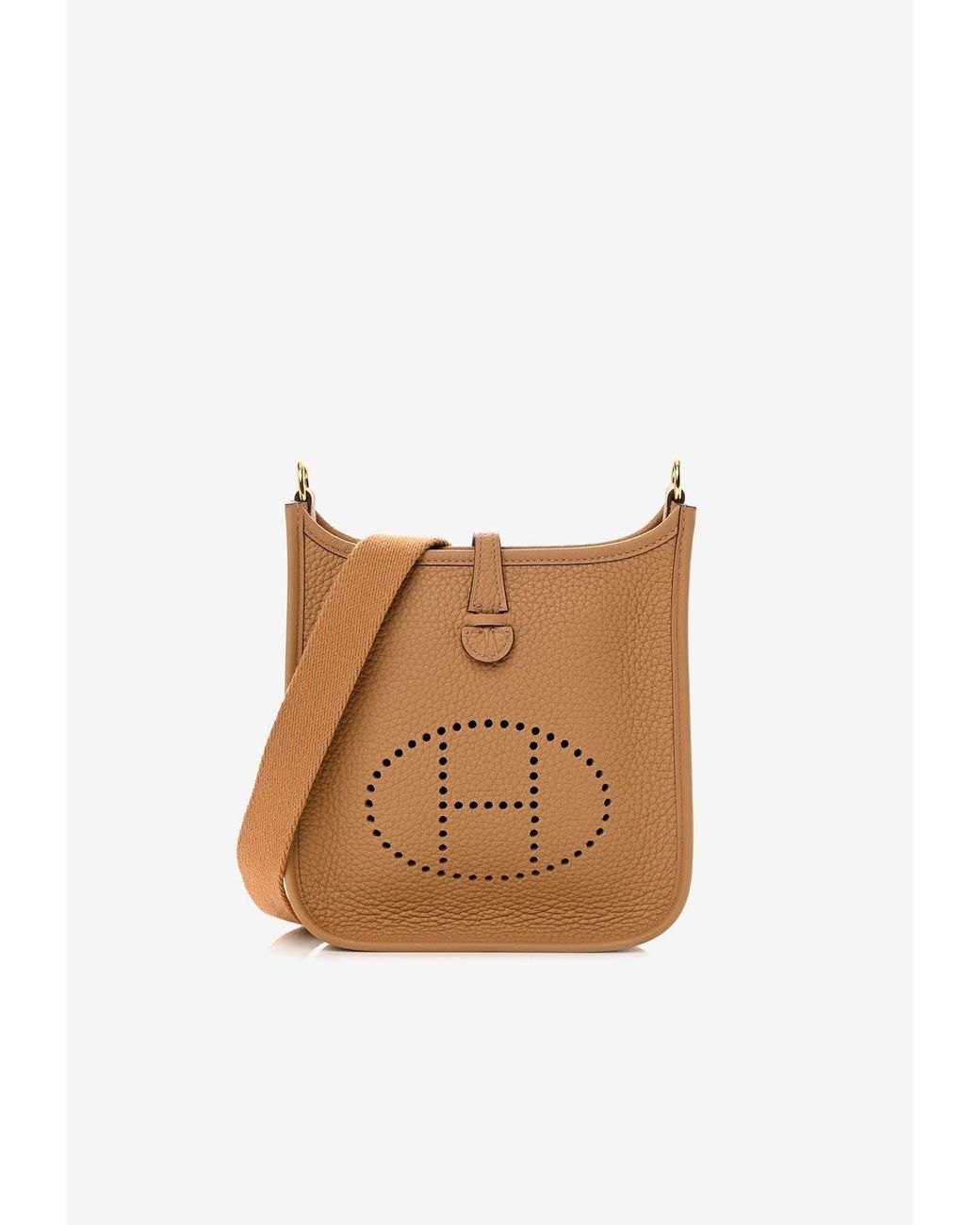 Hermès Mini Evelyne 16 In Biscuit Taurillon Clemence With Gold Hardware ...