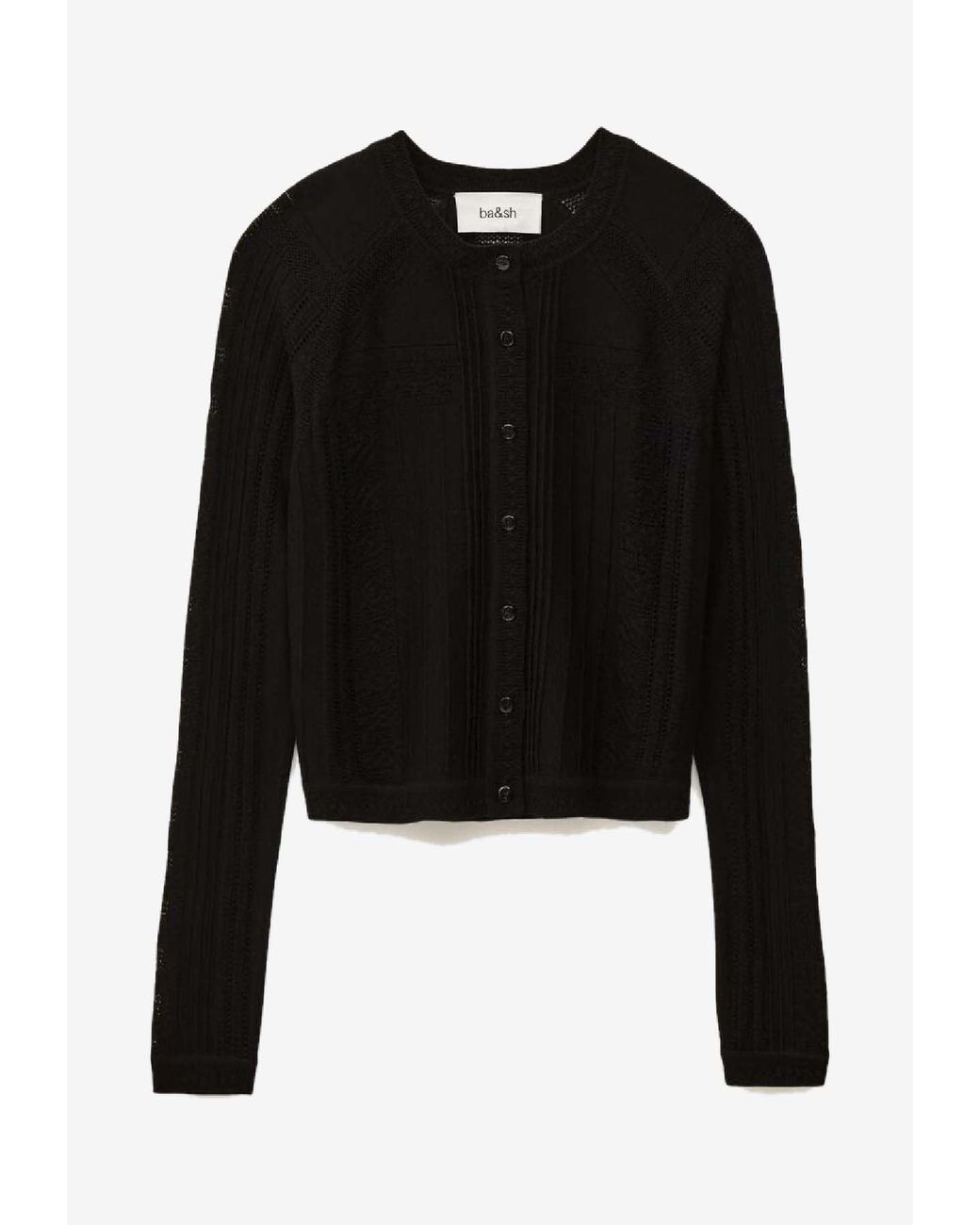 Ba&sh Black Puria Wool-Blend Cardigan