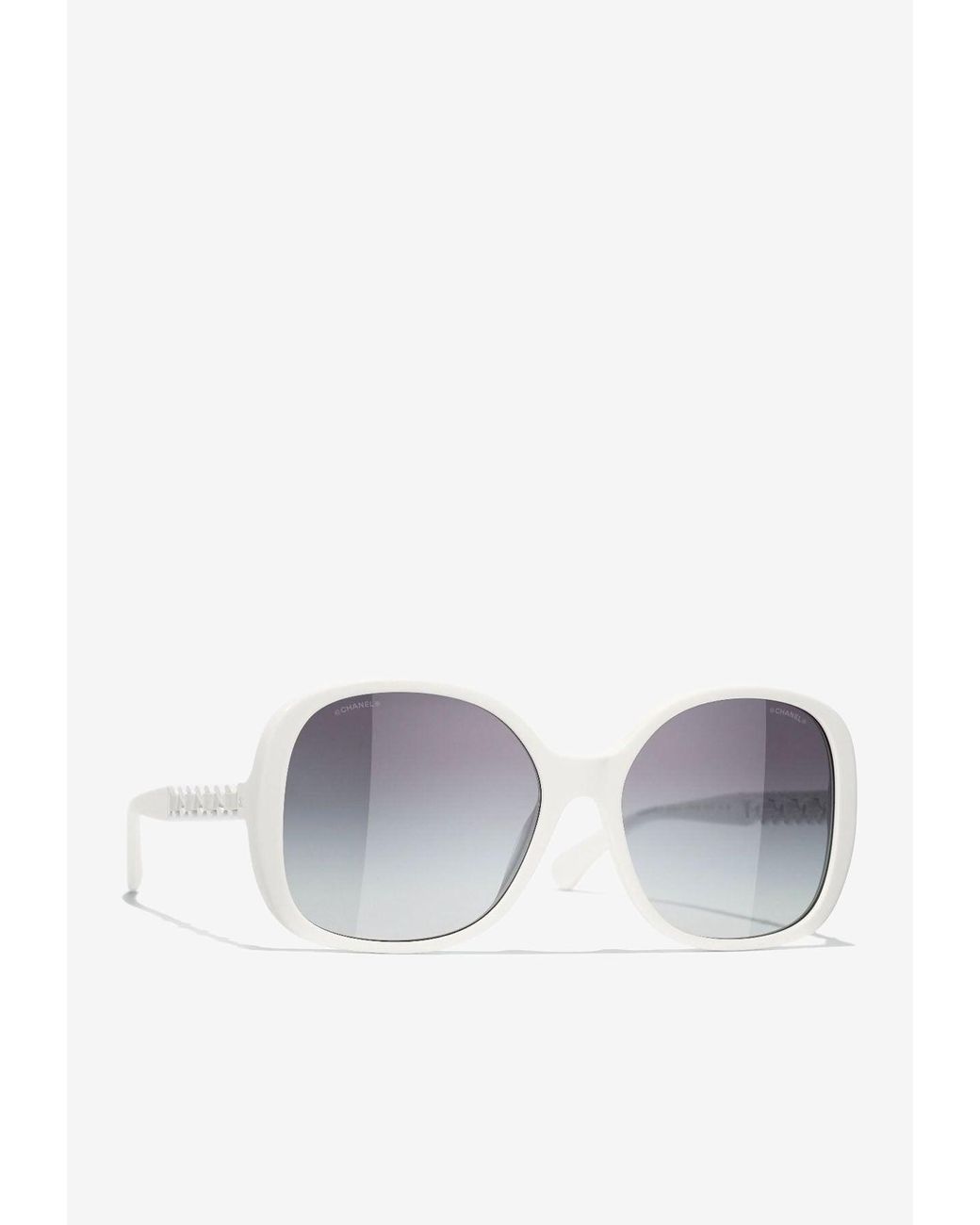 Chanel Rectangular Sunglasses With Chain Detail in Blue