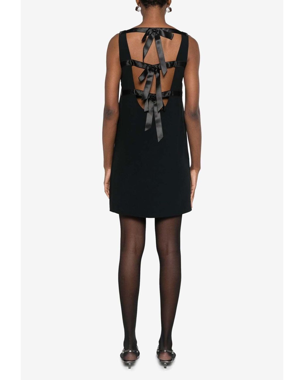 ワンピース PRADA BLACK VELVET MINI DRESS WITH BOWS Prada Black velvet mini dress with bows | TheDoubleF