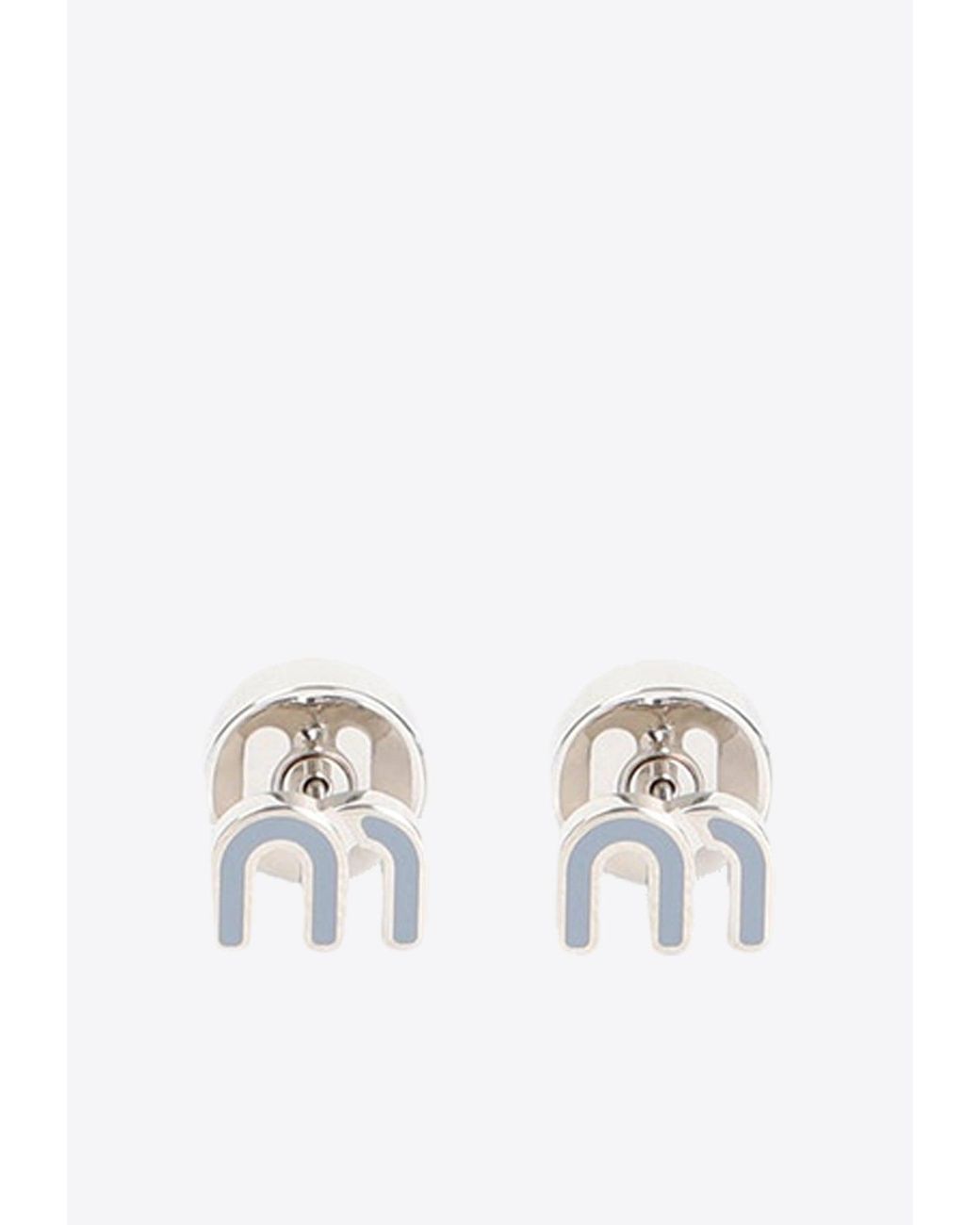イヤリング MIU MIU MIU MIU EARRINGS IN ENAMELLED L Miu Miu Enameled Earrings | Gold | FARFETCH TH