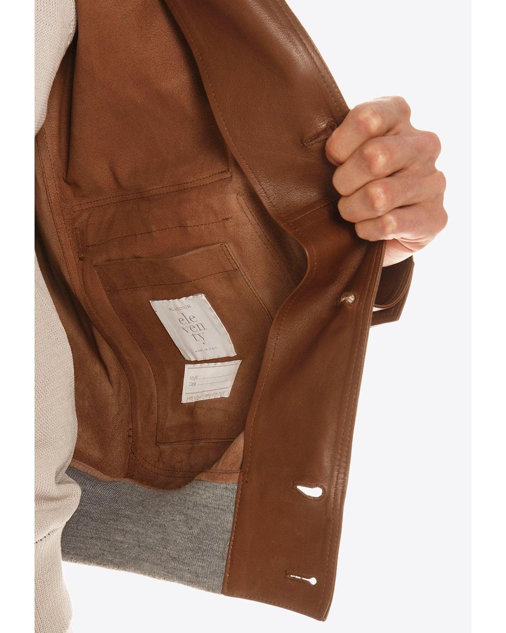 Eleventy Brown Suede Bomber Jackets for men