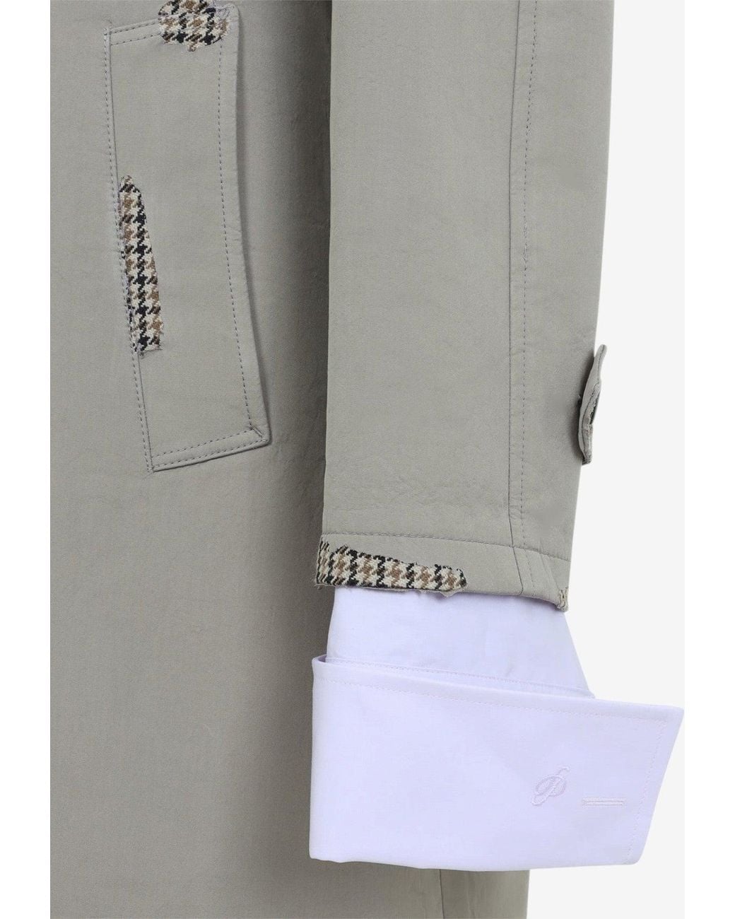 Prada Gray Devoré Effect Bonded Poplin Coat