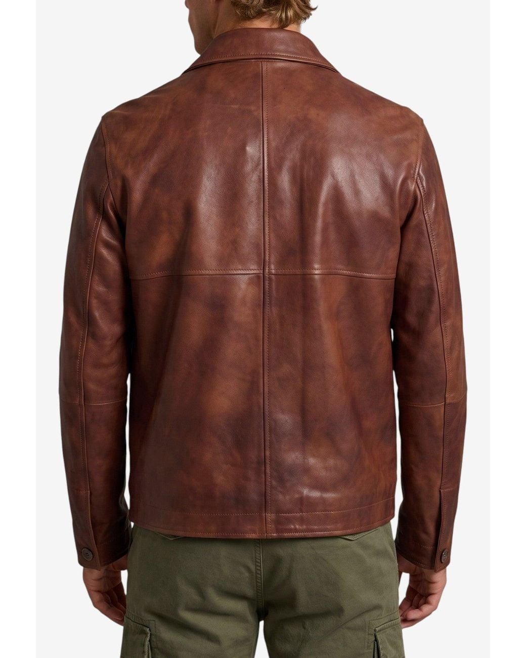 Arma Brown Steep Leather Jacket for men