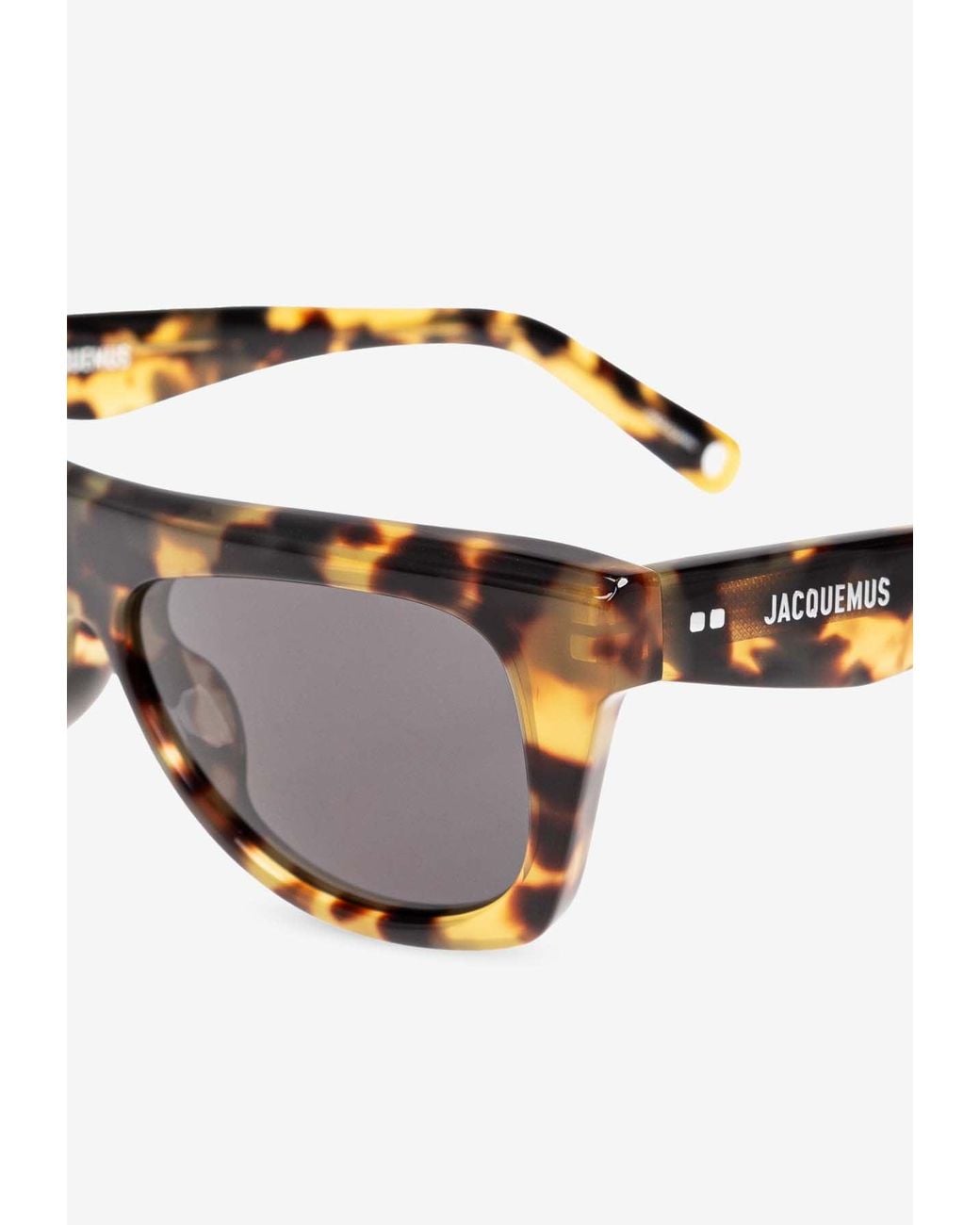 Jacquemus Gray Logo Rectangular Sunglasses