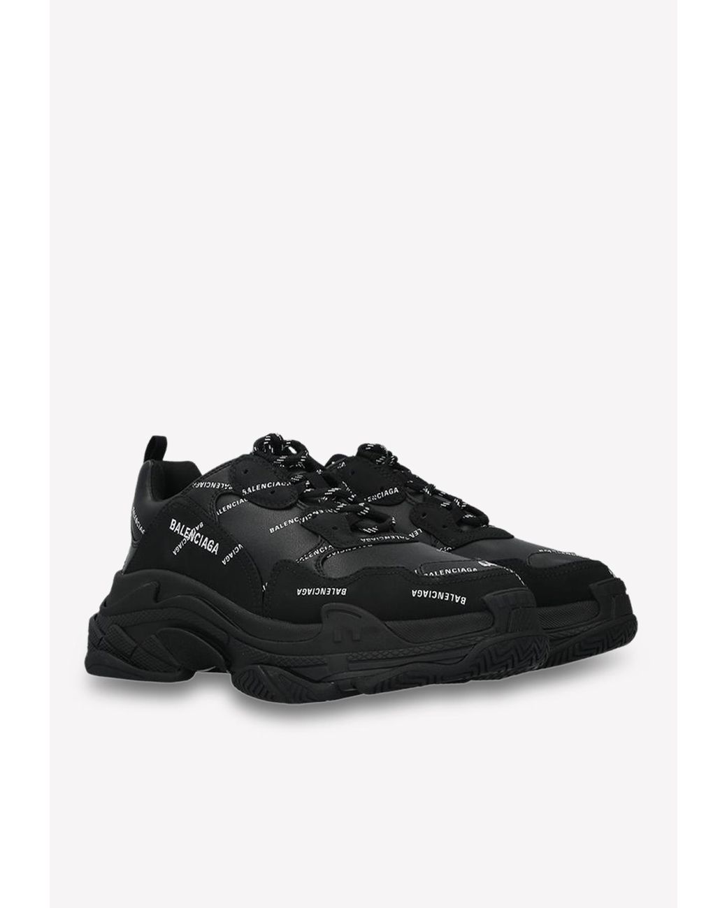 Balenciaga Leather Triple S Sneakers With All-over Embossed Logo in ...