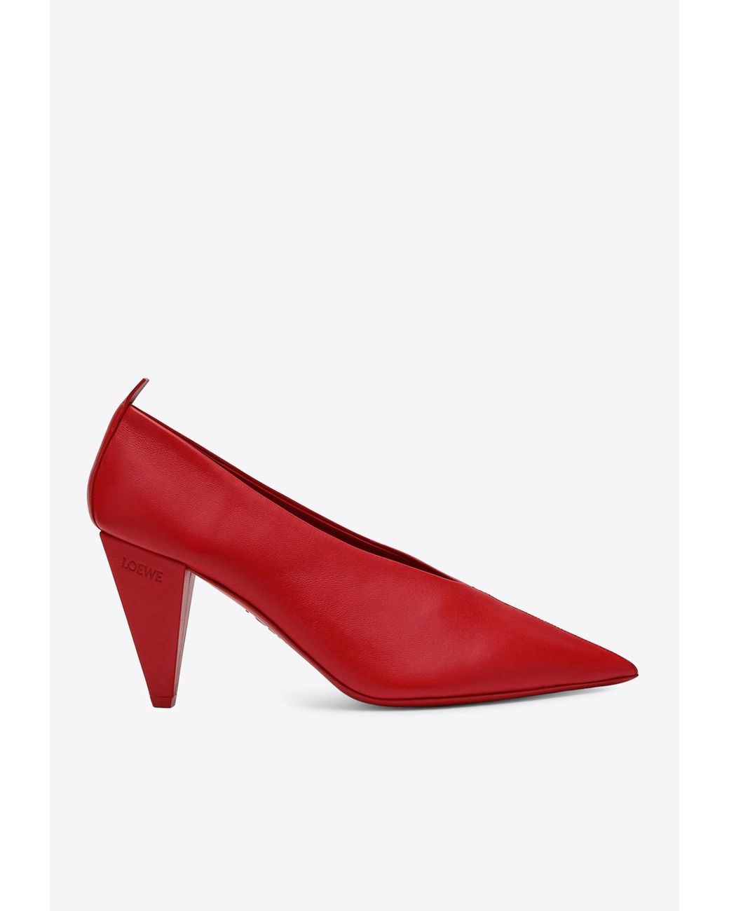 Loewe Red Origami 85 Cubic Pumps