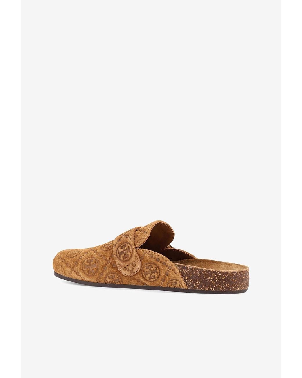 Tory Burch Brown T Monogram Mellow Jacquard Flat Mules
