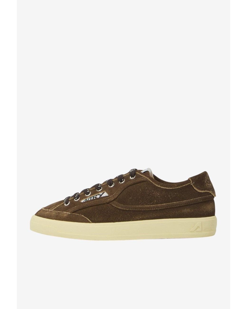 Autry Brown Windscape Suede Low-Top Sneakers for men