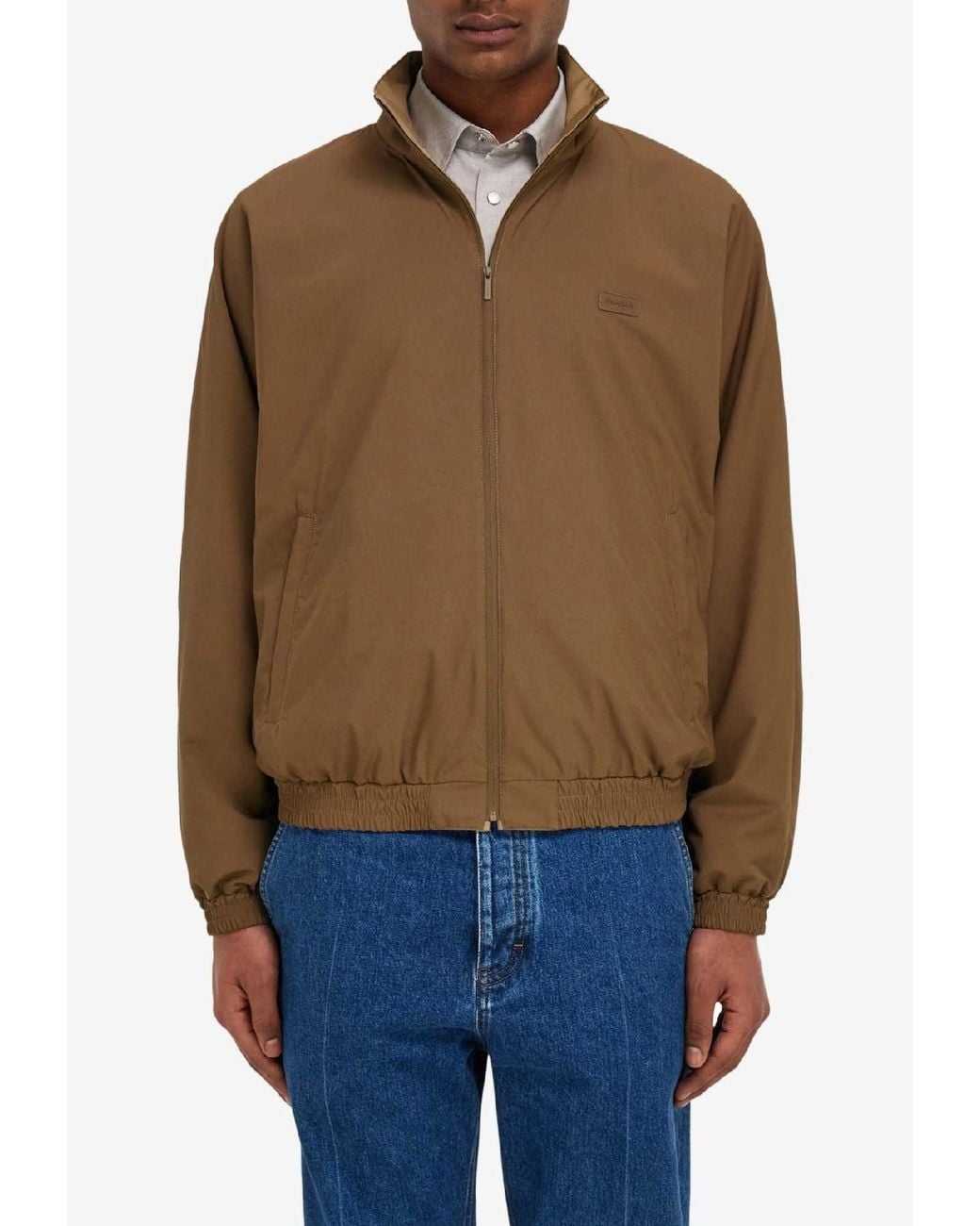 Ferragamo Blue Reversible Zip-Up Jacket for men