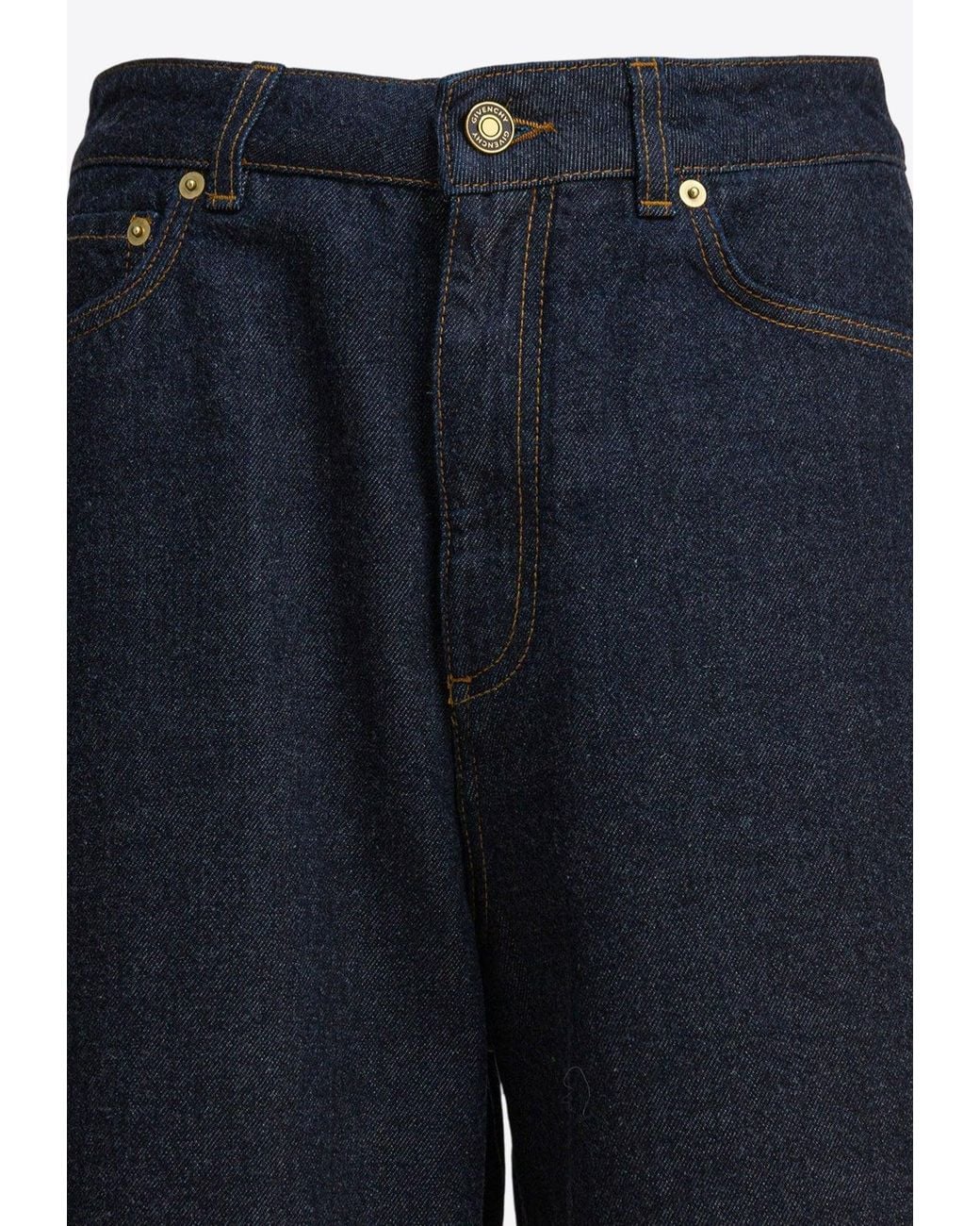 Givenchy Blue Basic Logo-Patch Cocoon Jeans