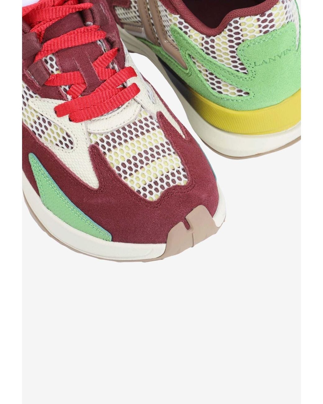 Lanvin Green Jla Mesh-Panel Sneakers