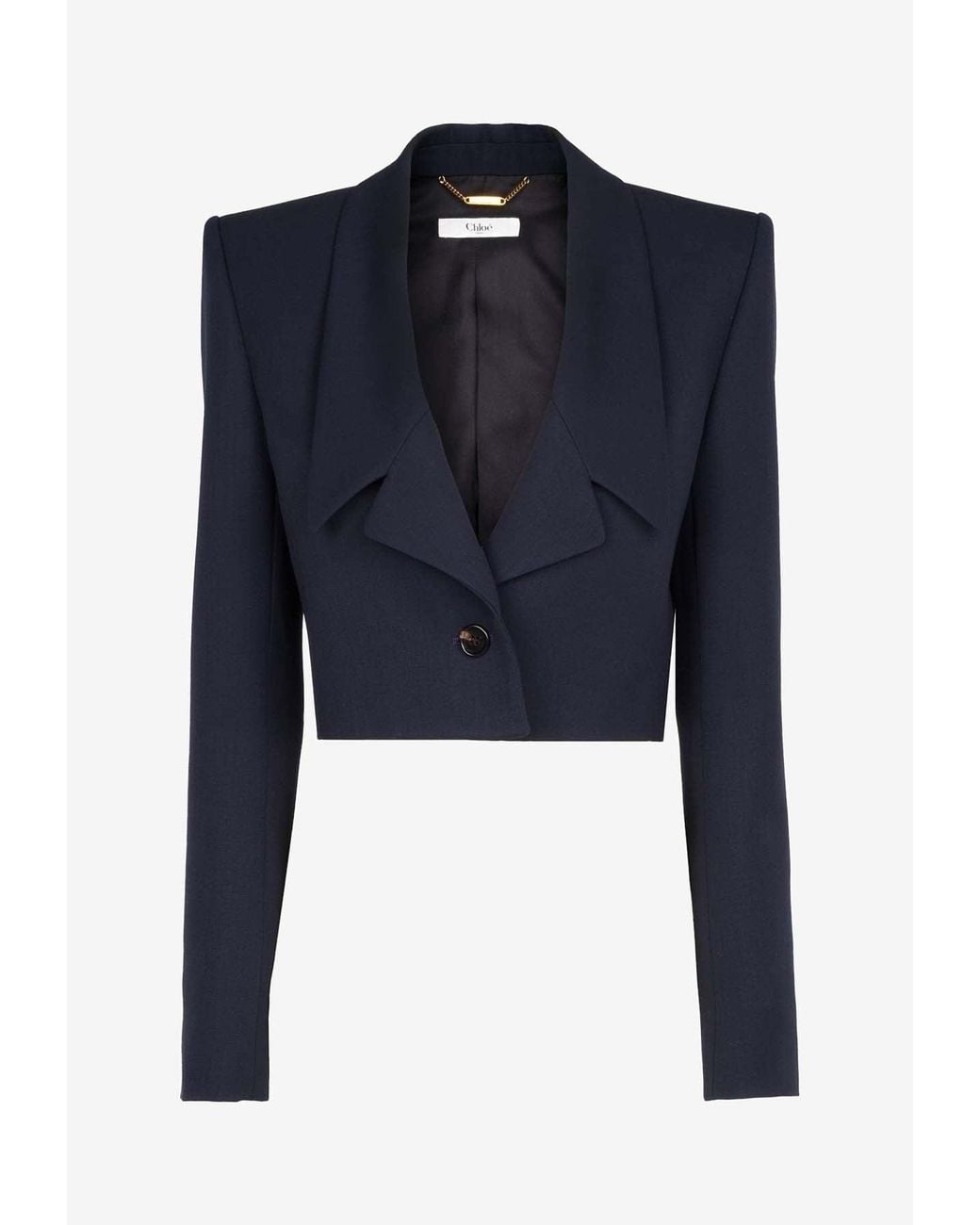 Chloé Blue Spencer Cropped Wool Blazer