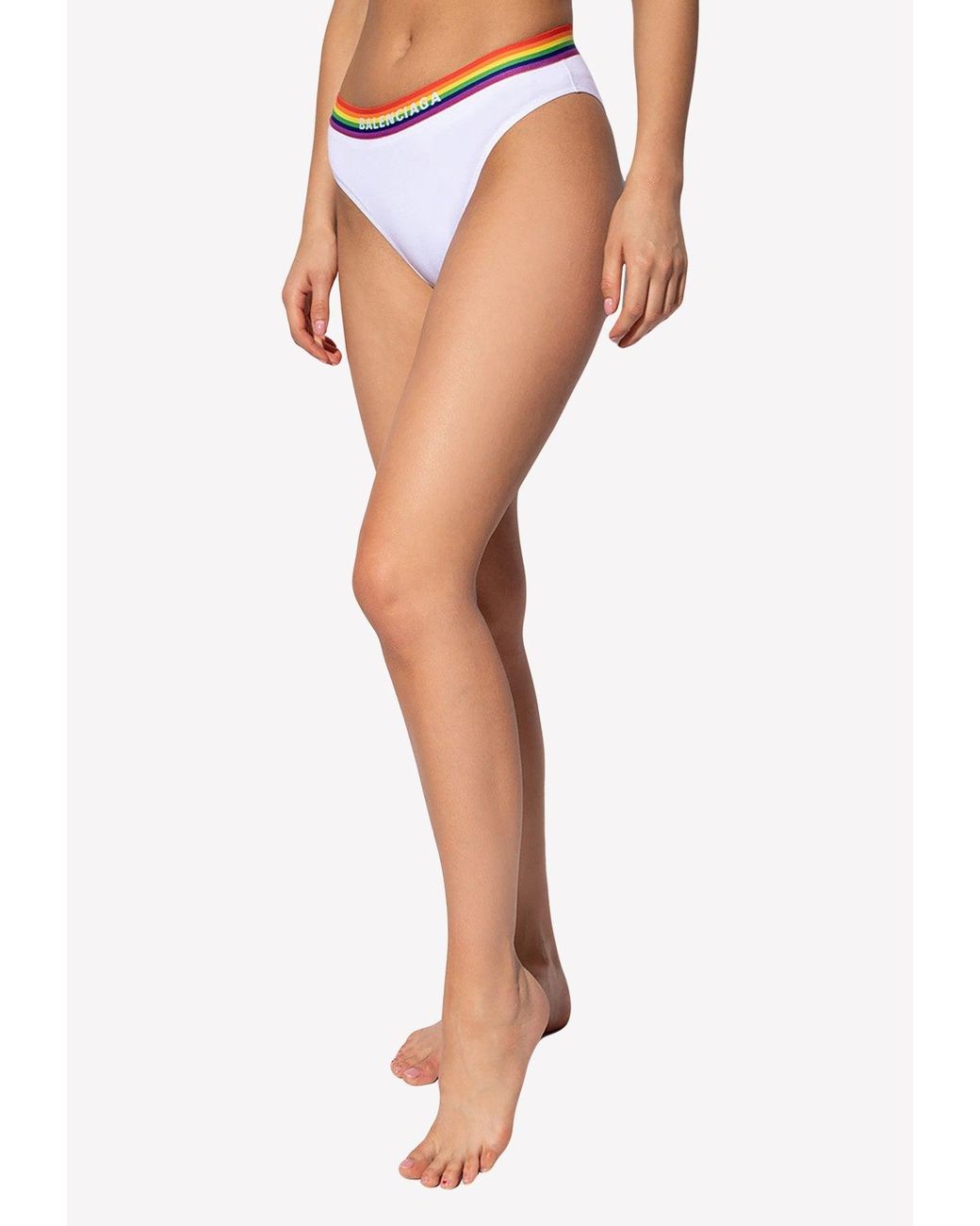 Balenciaga Logo Waistband Panties in White Lyst