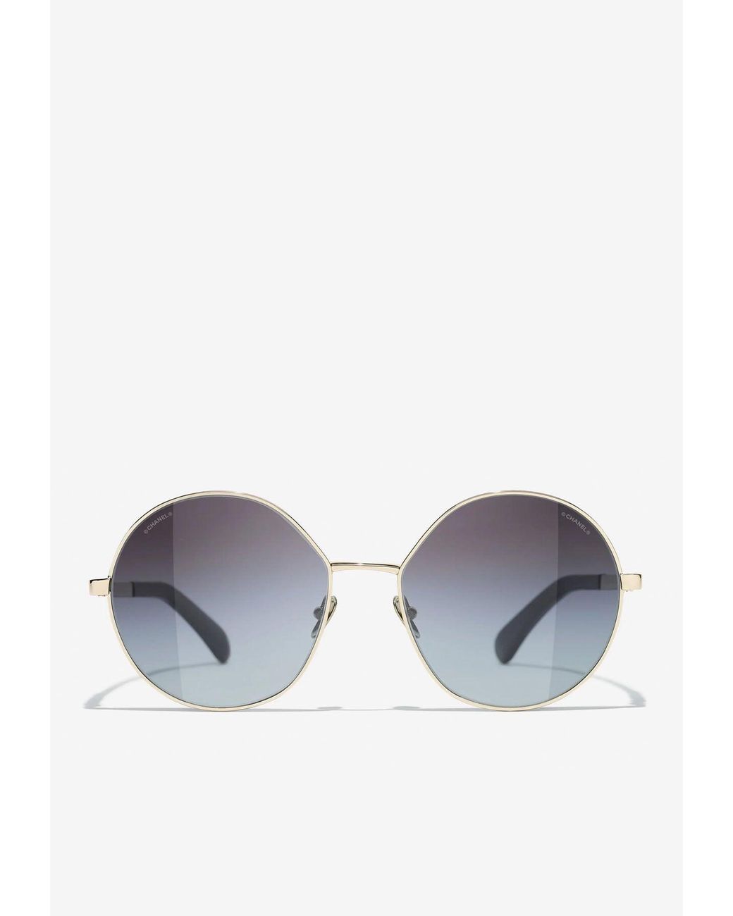 Chanel Round Metal Sunglasses in Grey | Lyst Australia