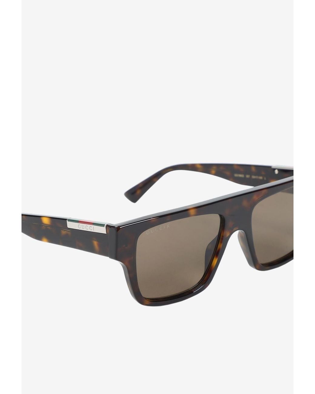 Gucci Gray Rectangular Acetate Sunglasses