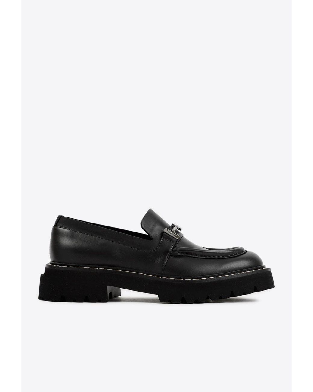 Ferragamo Ignazio Leather Loafers in Black for Men | Lyst