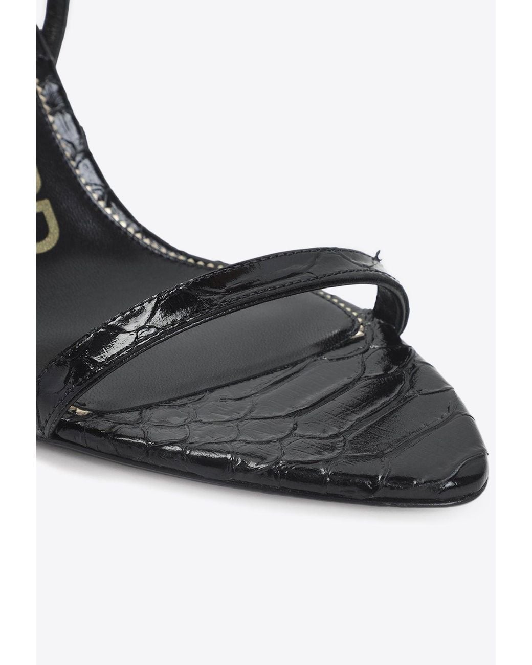 Tom Ford White Padlock 90 Python Print Leather Sandals