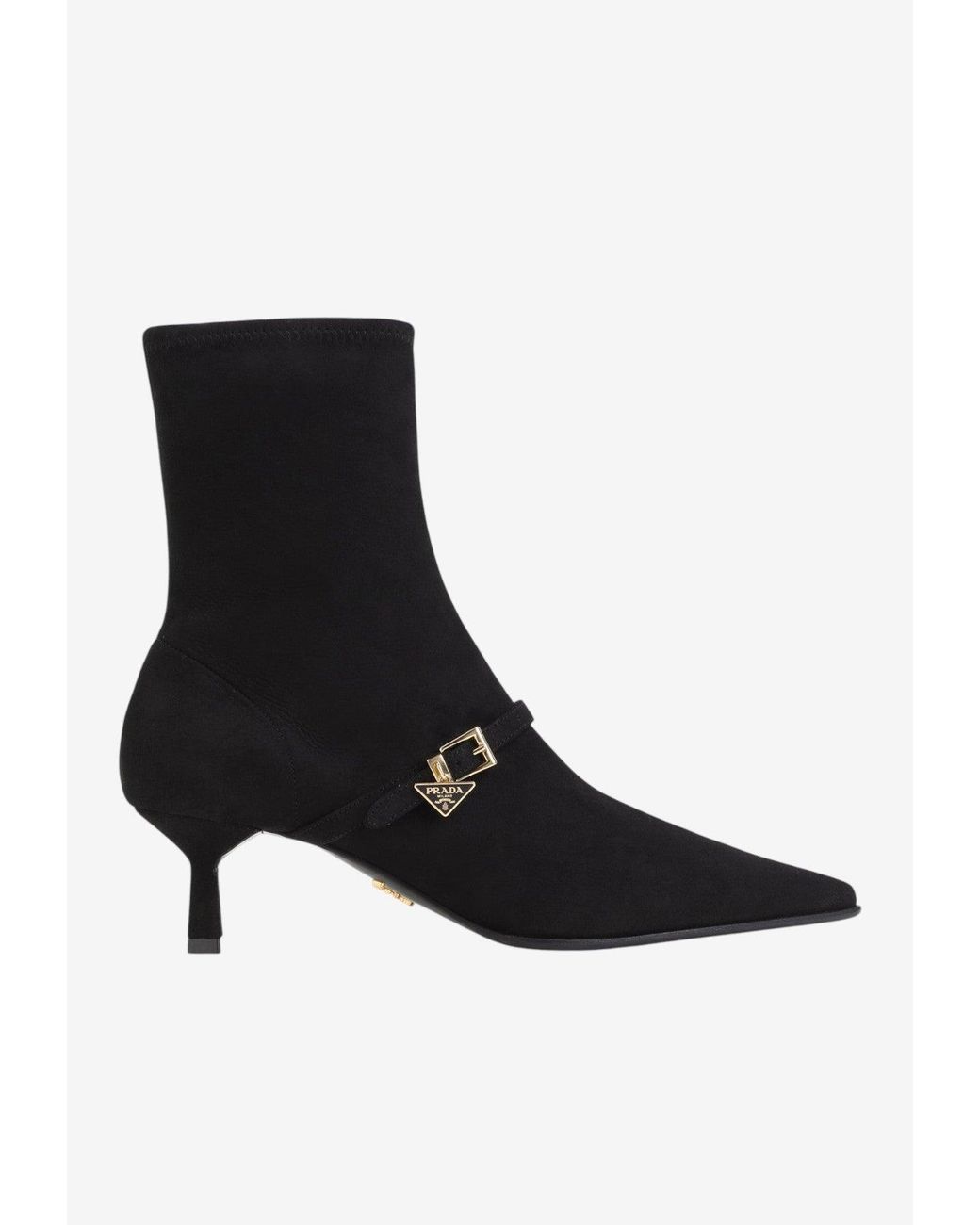 Prada Black 50 Suede Ankle Boots