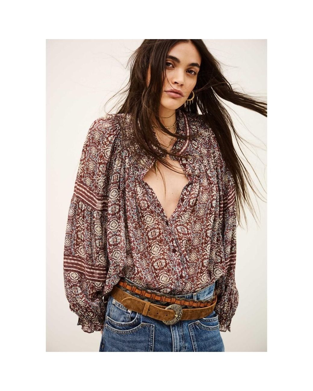 Ba&sh Brown Denna Blouse