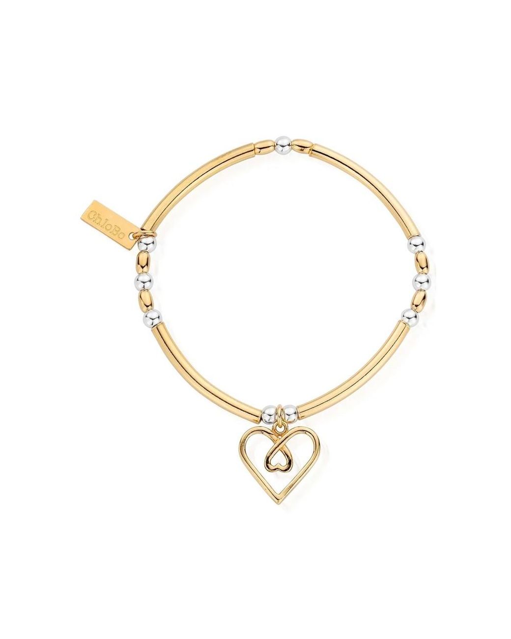 ChloBo Metallic Divine Love Heart Bracelet