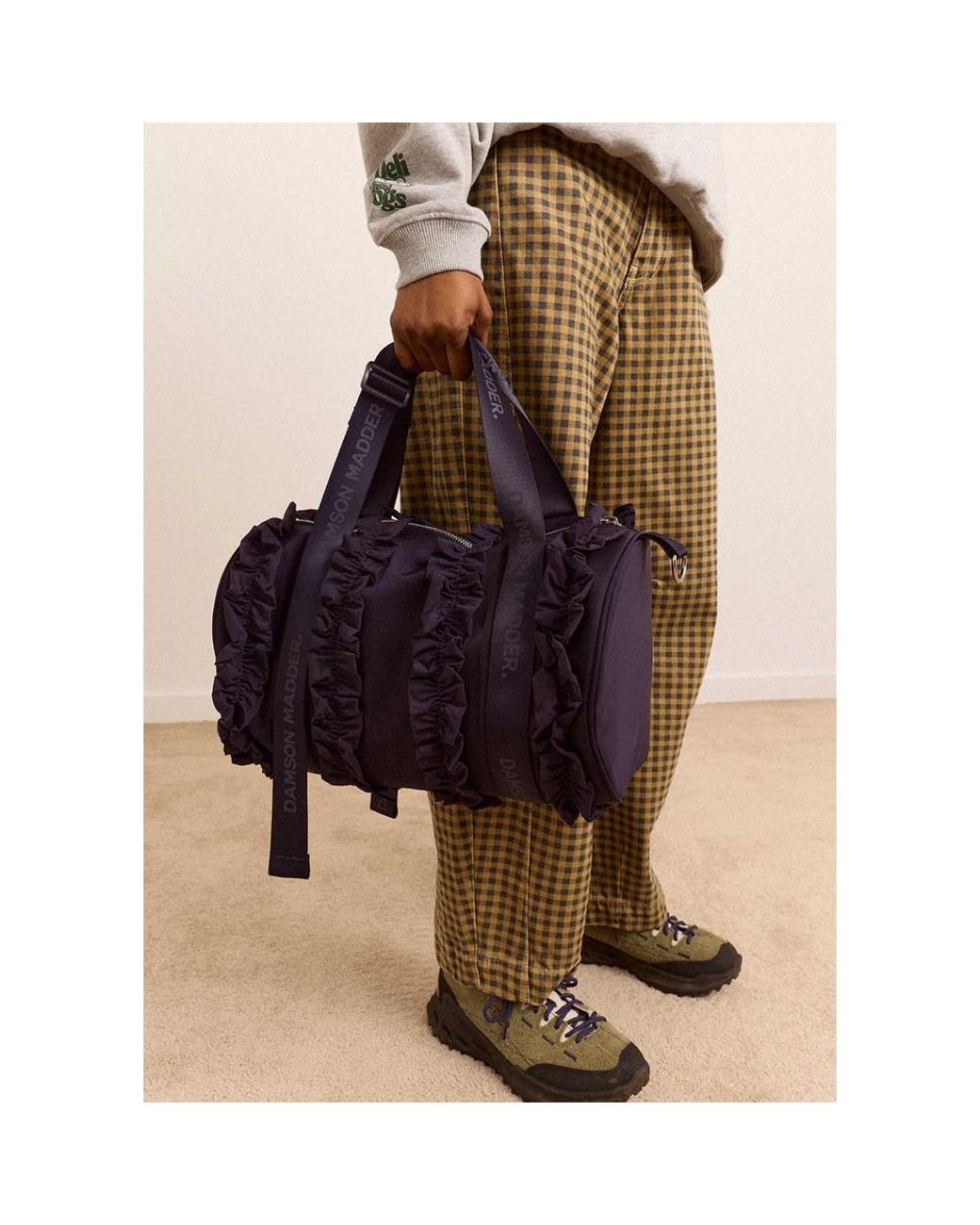 Damson Madder Blue Brooke Frill Barrel Bag