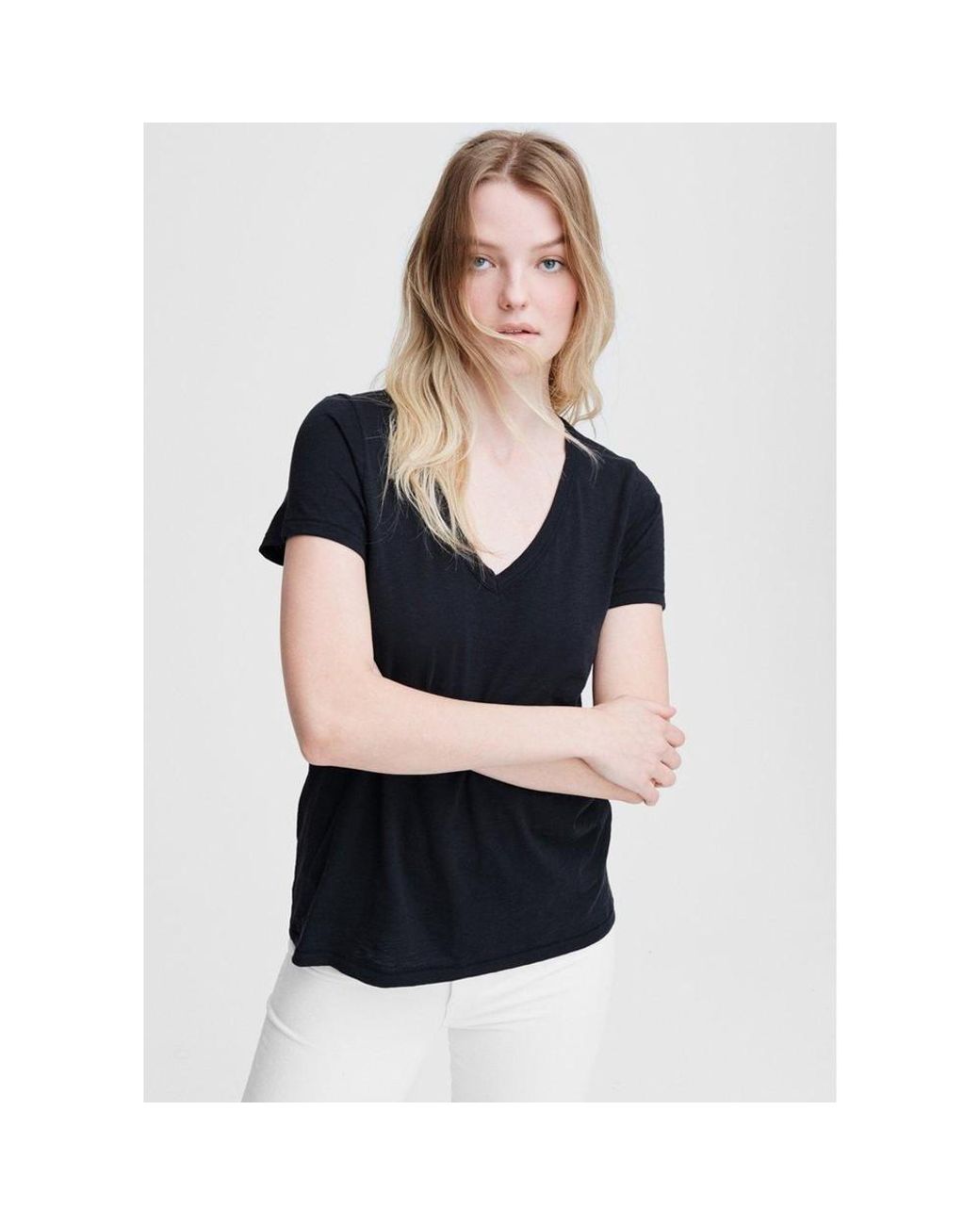 Rag & Bone Blue The Slub Vee Top