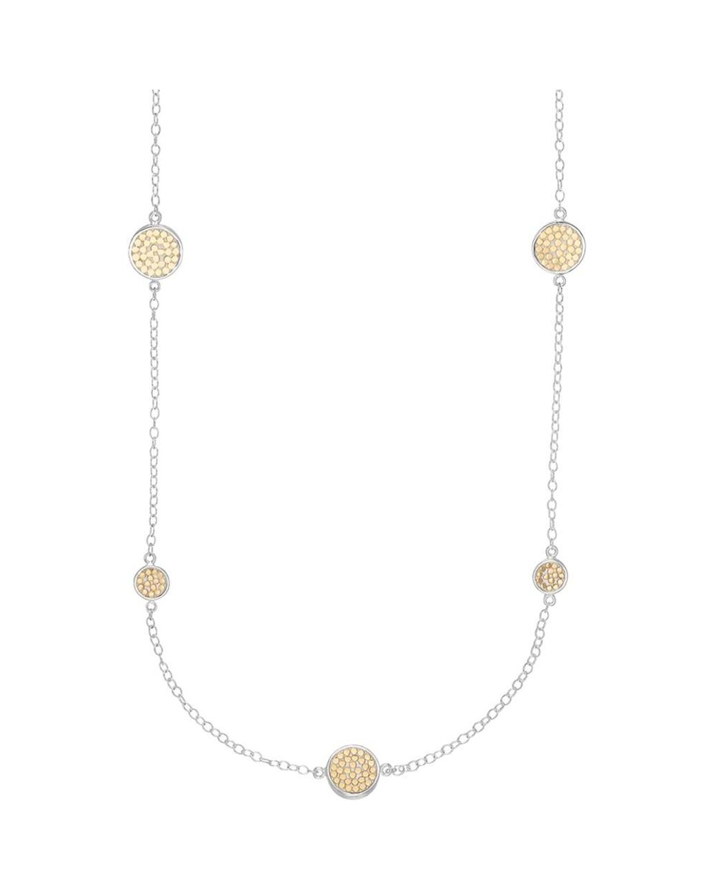 Anna Beck White Classic Multi Disc Station Long Necklace