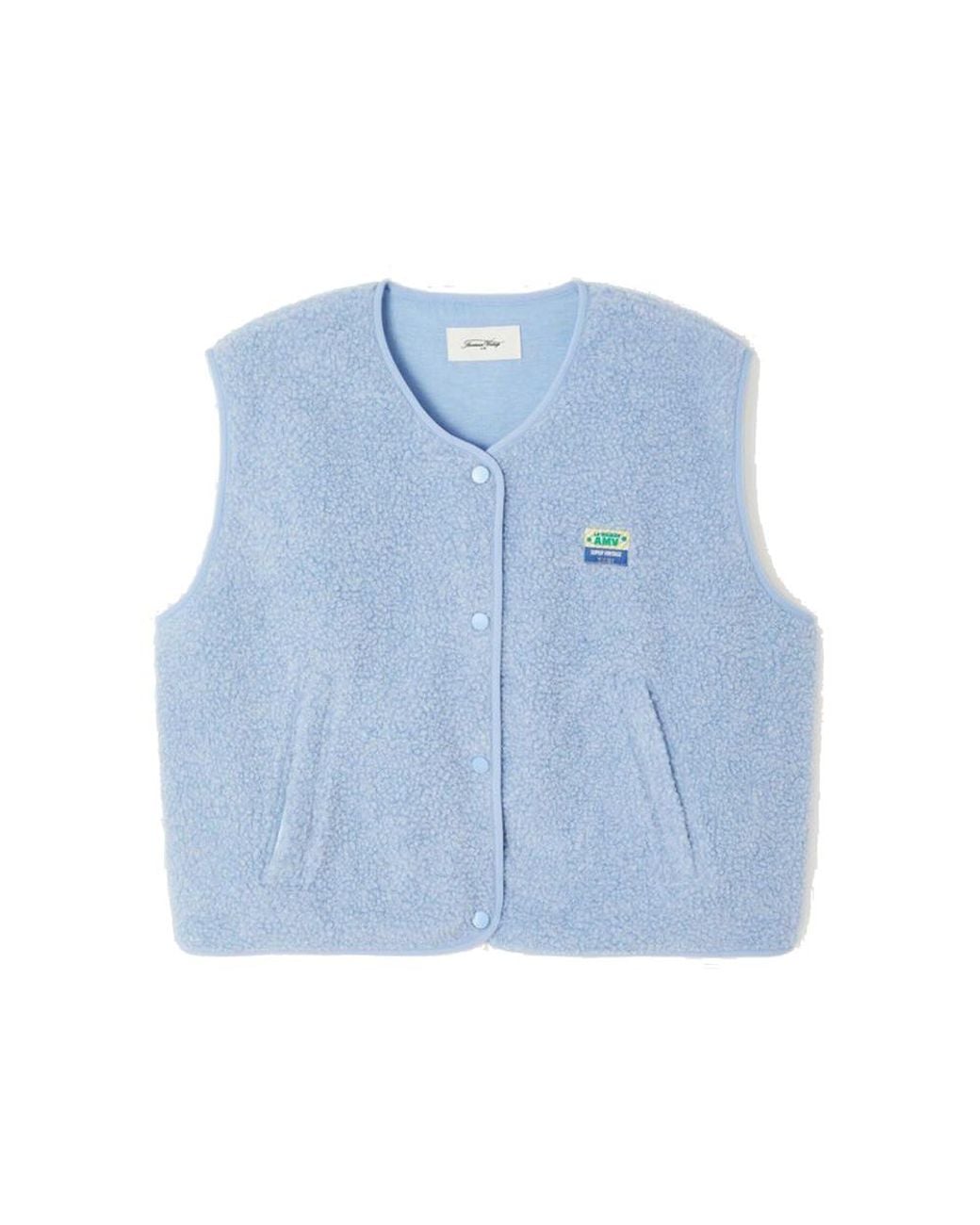 American Vintage Blue Hoktown Fleece Gilet