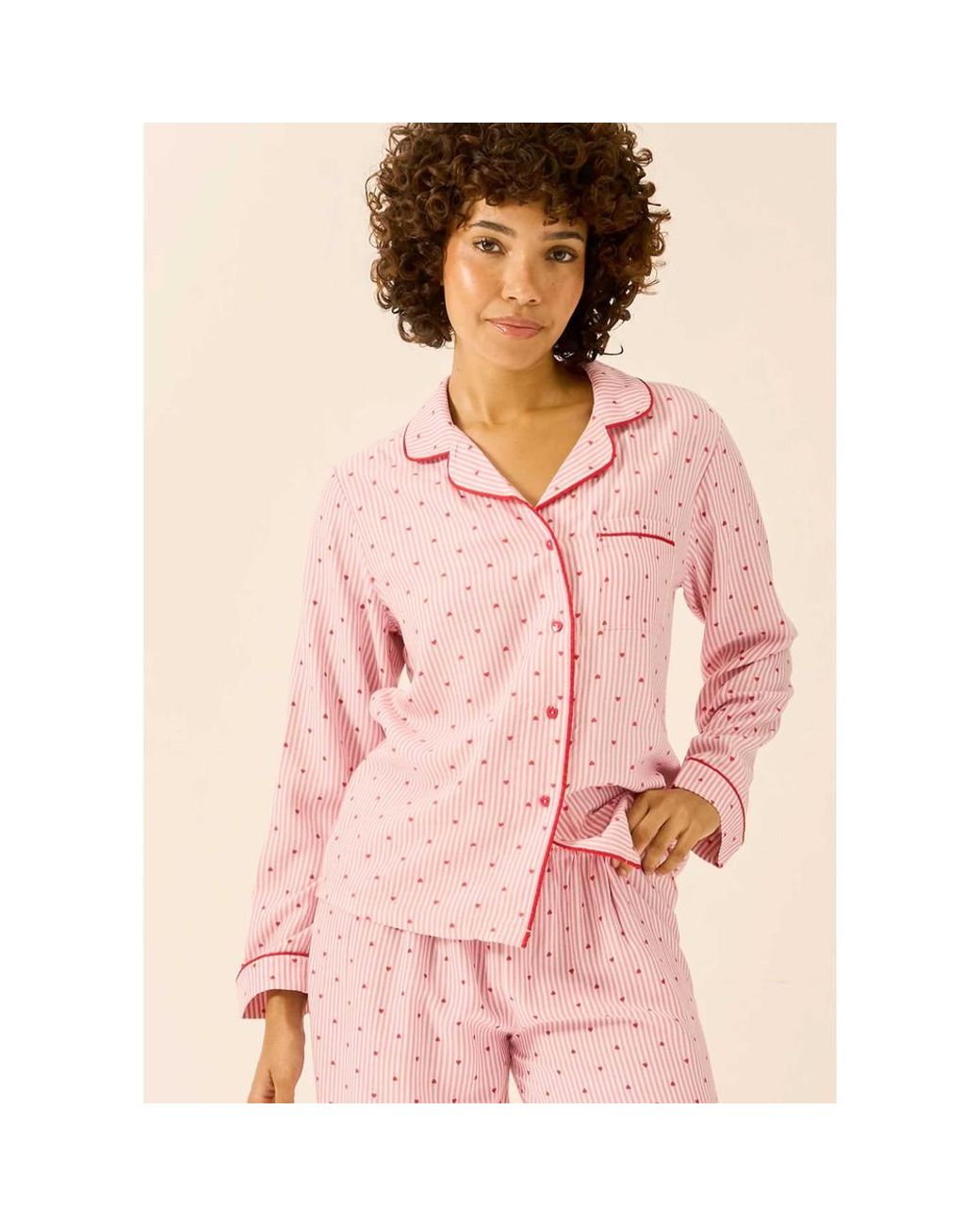 Stripe & Stare Pink Long Sleeve Pyjama Top