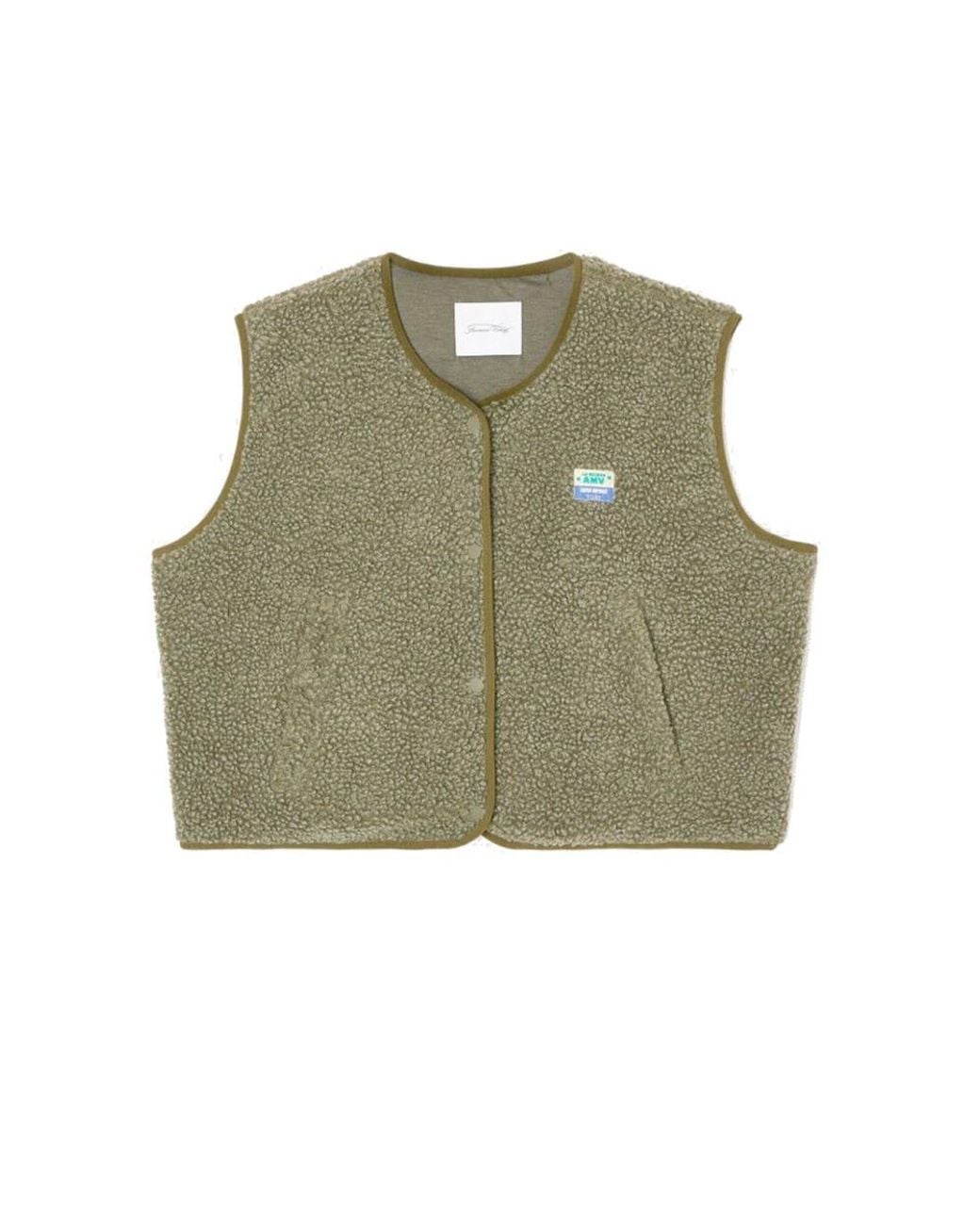 American Vintage Green Hoktown Fleece Gilet