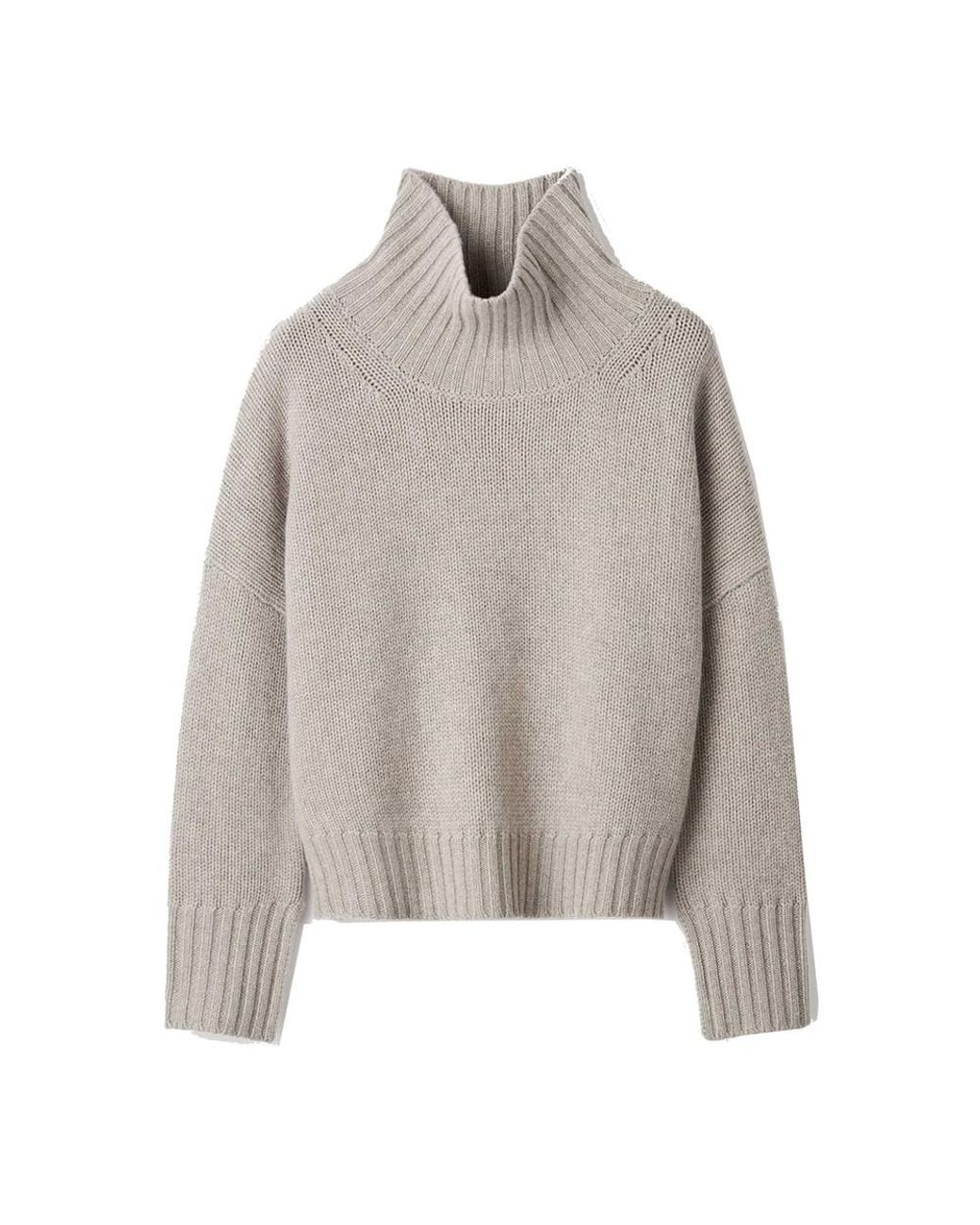 Soft Goat Gray Cashmere Girlfriend Turtleneck
