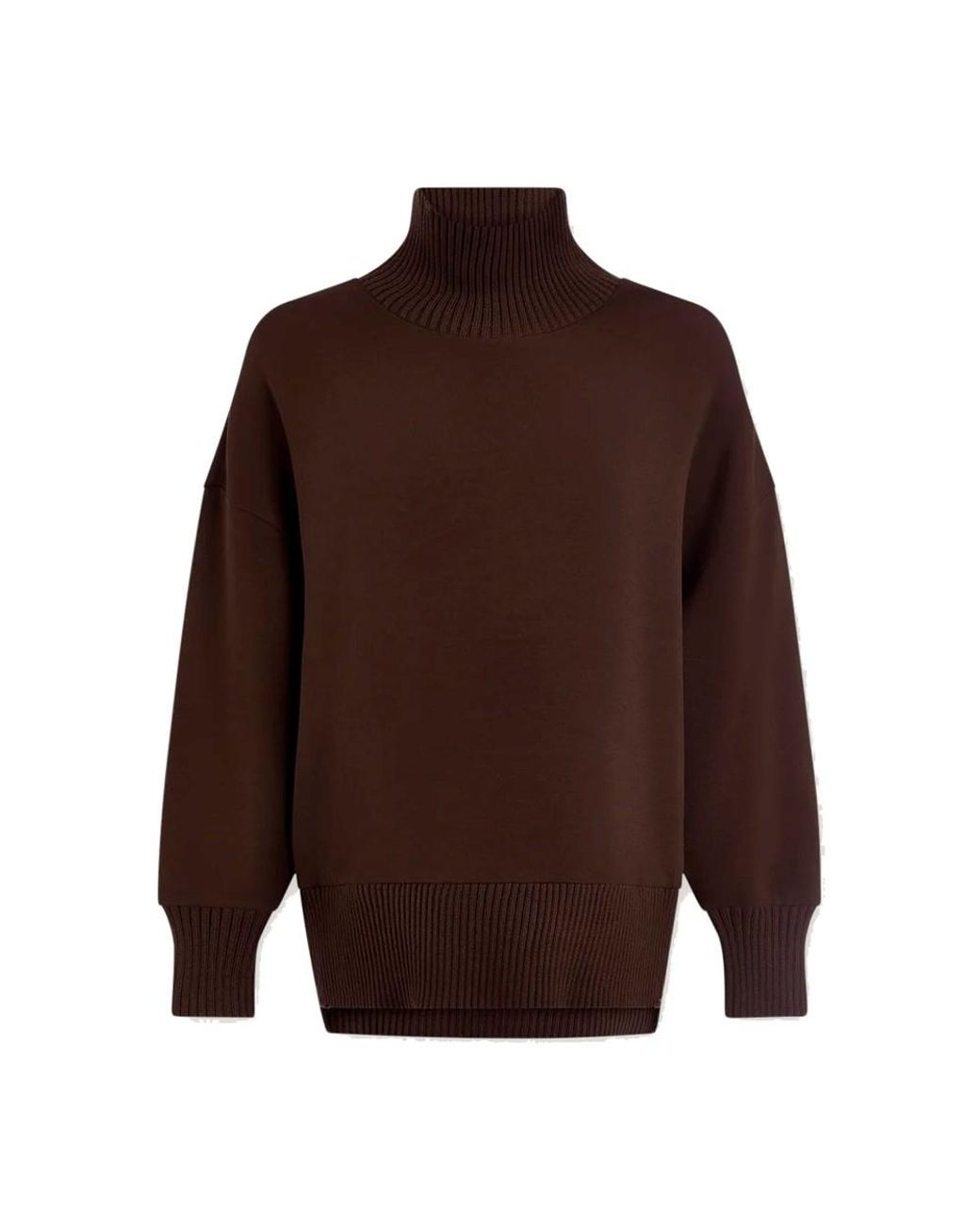 Varley Brown Barker High Neck Sweatshirt