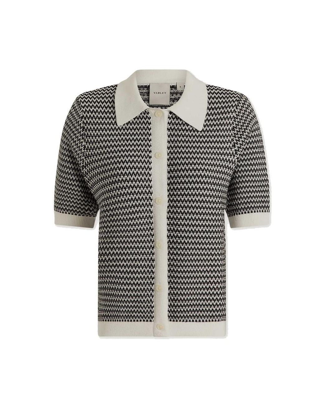 Varley Black Gaelle Polo Knit Top