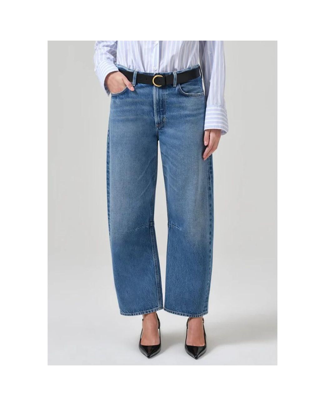 Citizens of Humanity Blue Miro Relaxed Barrel Leg High Rise Jean